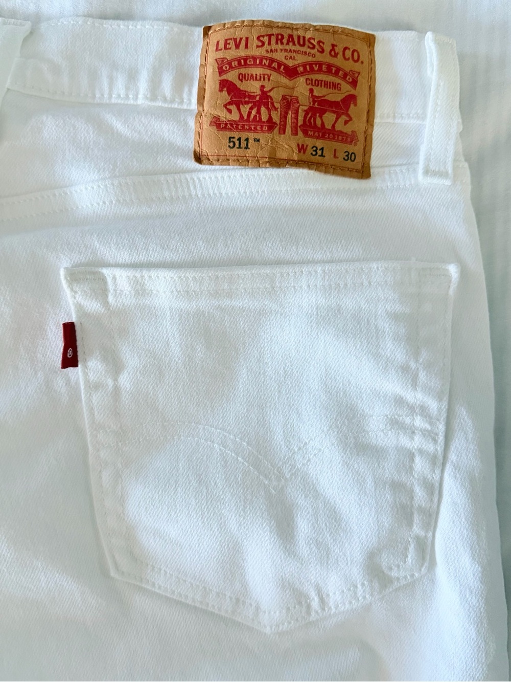 Levi's Men’s 511 White Denim Jeans Size 31 Length 30